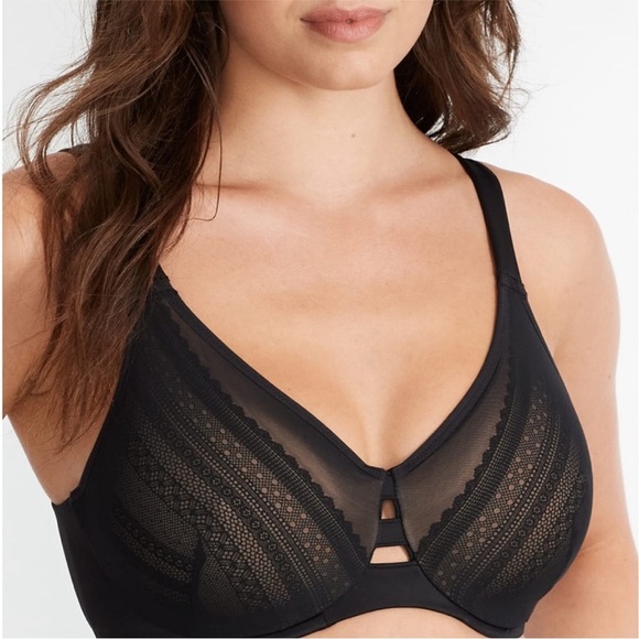 SPANX Illusion Lace Minimizer Bra top black 32G - Picture 4 of 8